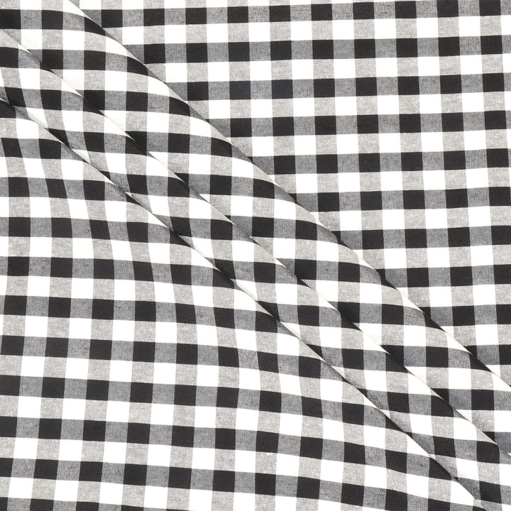 Ibiza Gingham Black Double Width Fabric