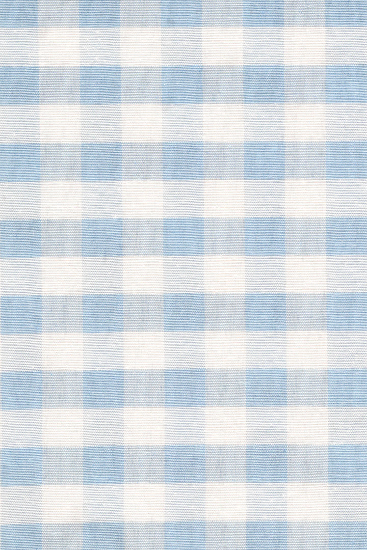 Ibiza Gingham Azul Blue Double Width Fabric