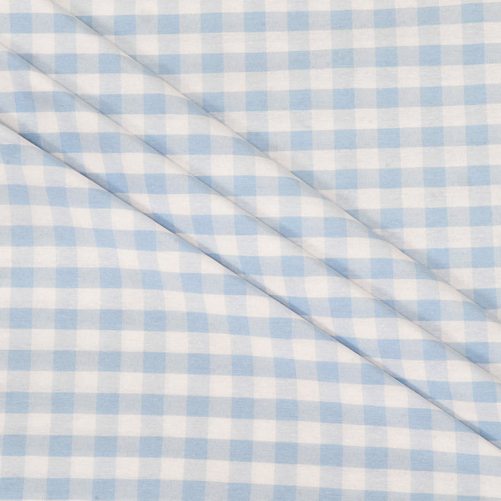 Ibiza Gingham Azul Blue Double Width Fabric