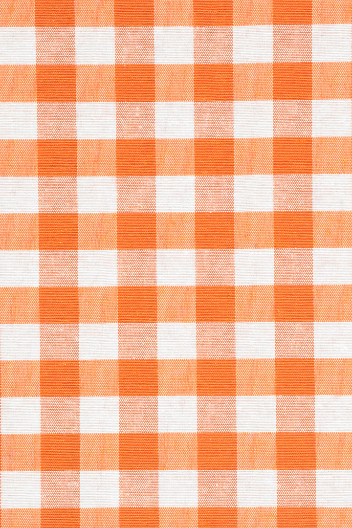 Ibiza Gingham Orange Double Width Fabric