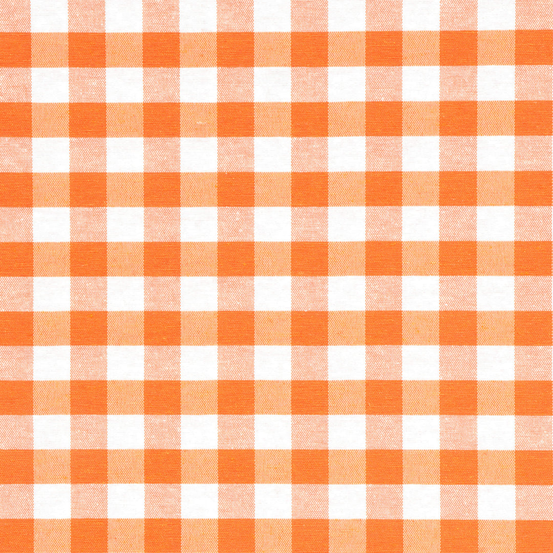 Ibiza Gingham Orange Double Width Fabric