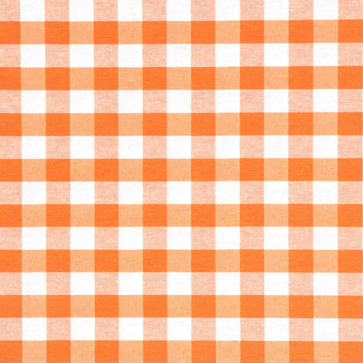 Ibiza Gingham Orange Double Width Fabric