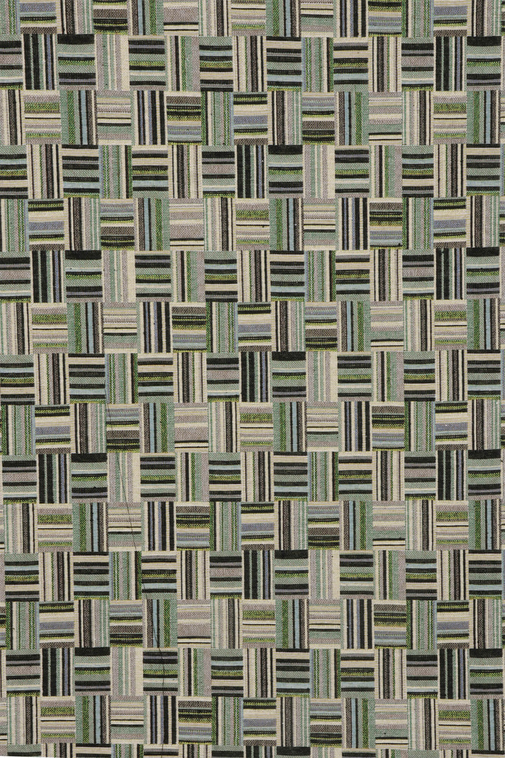 Basket Weave Jacquard Green Fabric