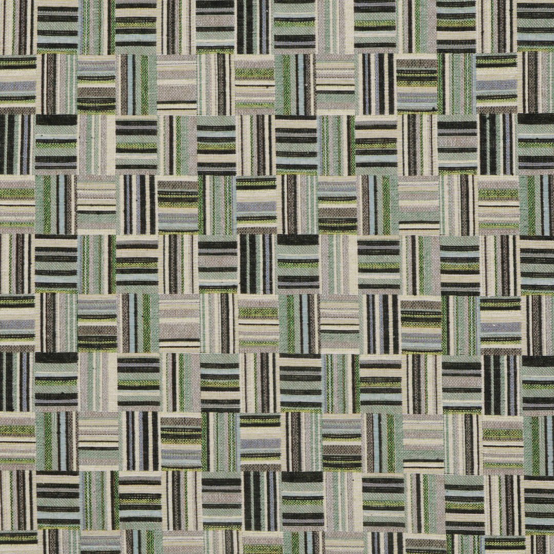 Basket Weave Jacquard Green Fabric