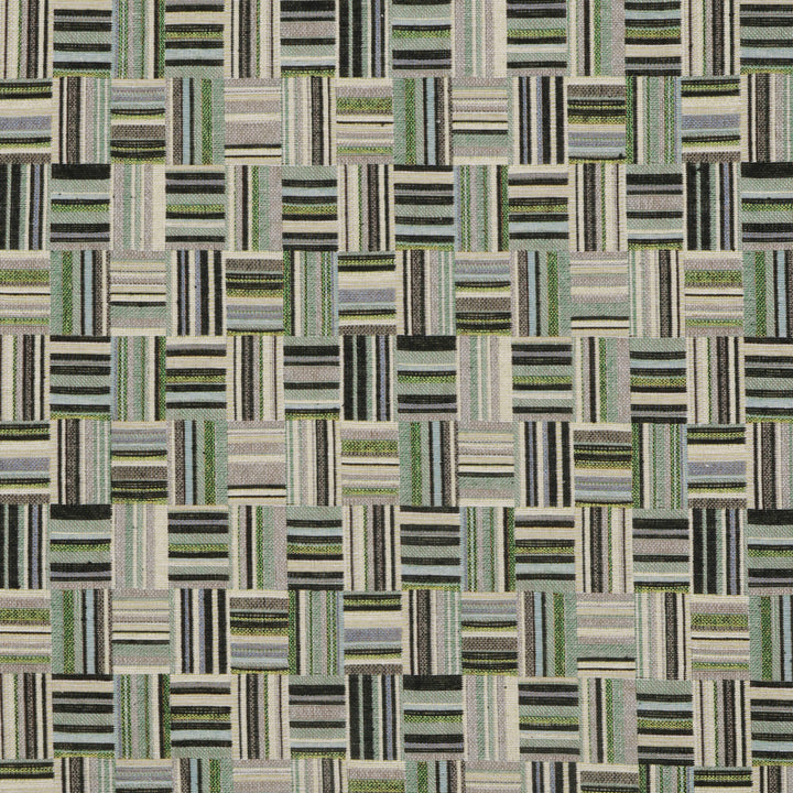 Basket Weave Jacquard Green Fabric