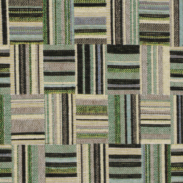 Basket Weave Jacquard Green Fabric