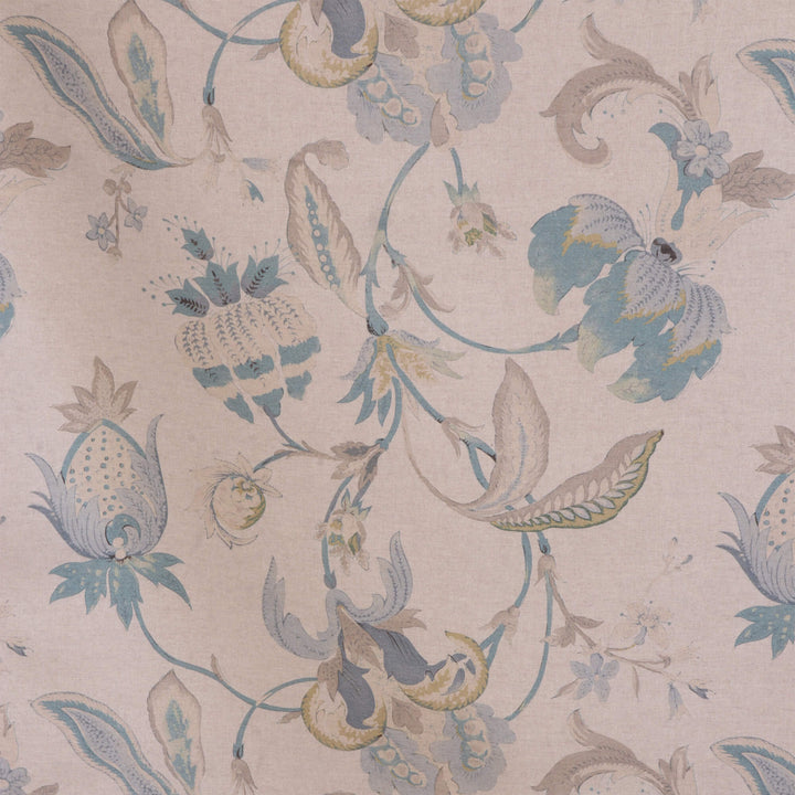 Jacobean Floral Teal Fabric