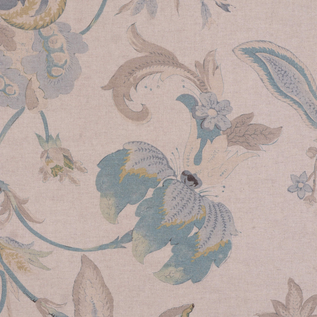 Jacobean Floral Teal Fabric