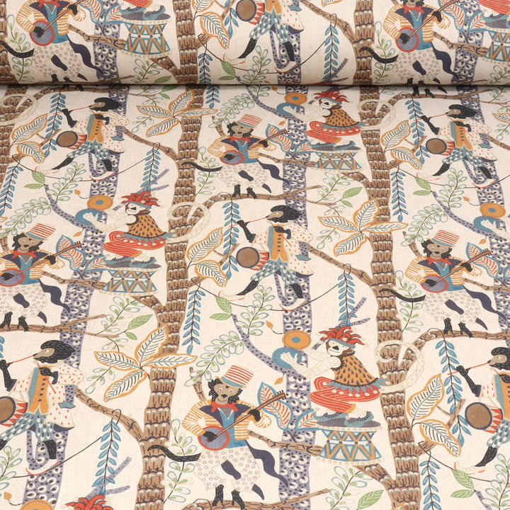 Monkey Carnival Double Width Fabric