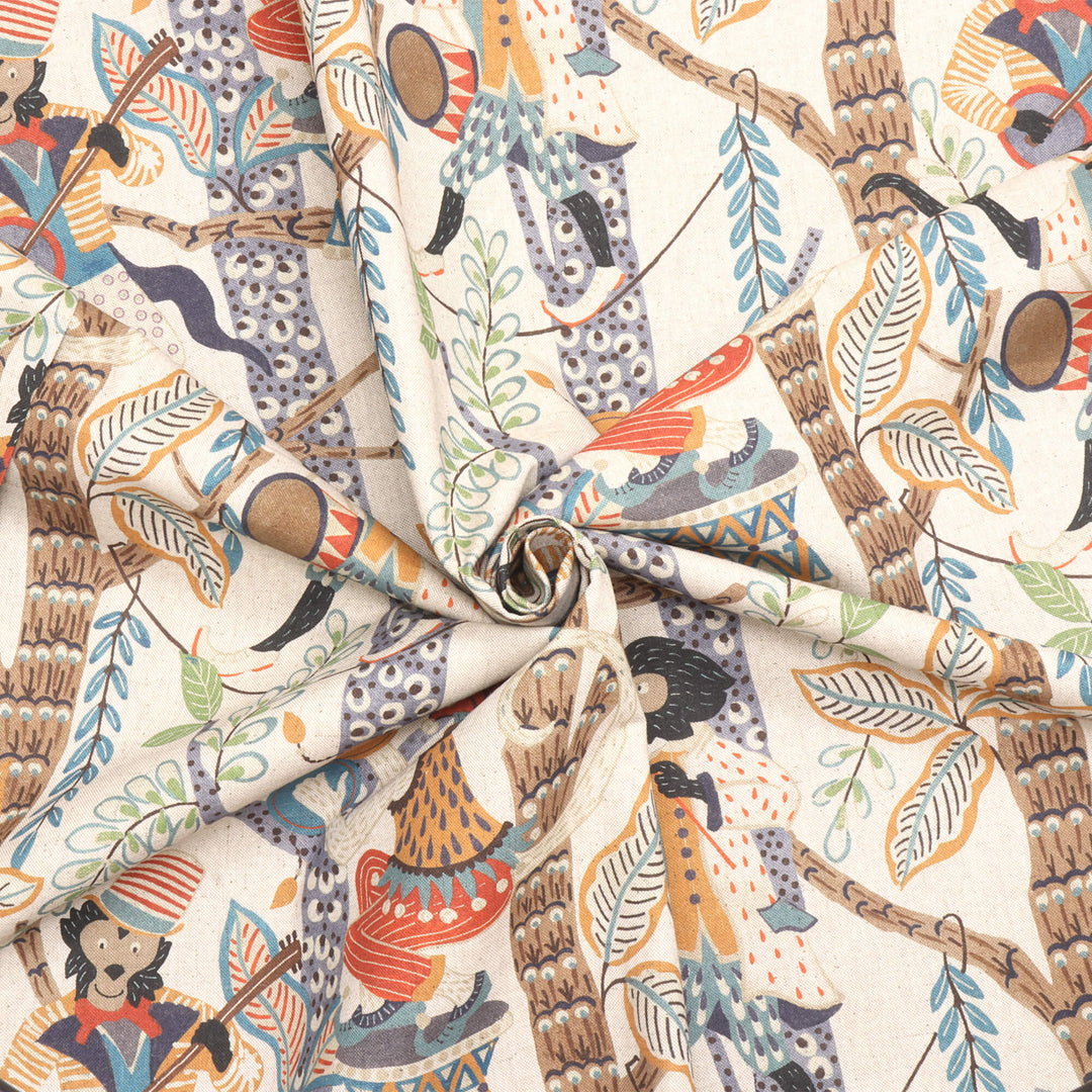 Monkey Carnival Double Width Fabric