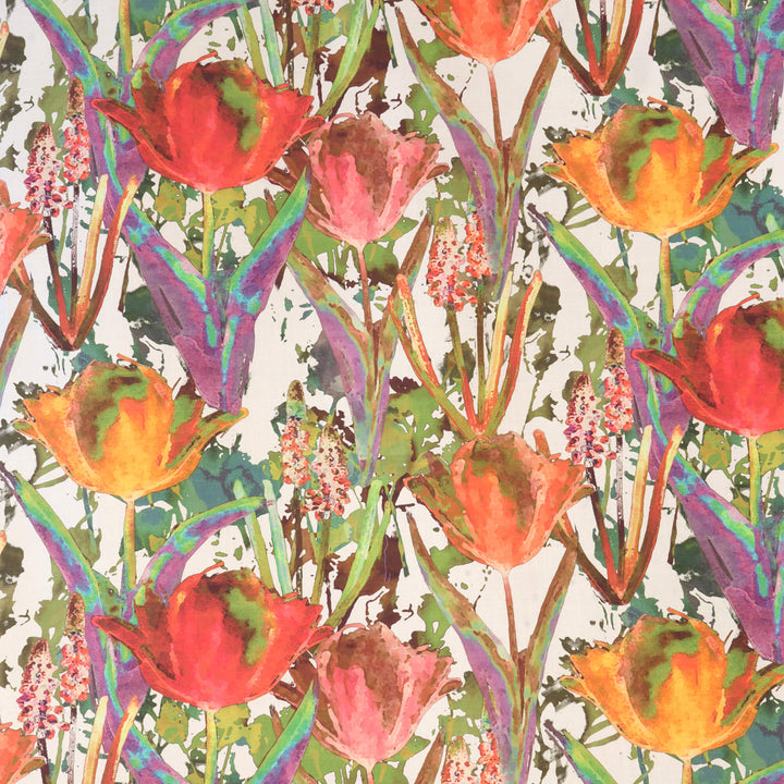 Chess Designs Tulips Spice Floral Fabric