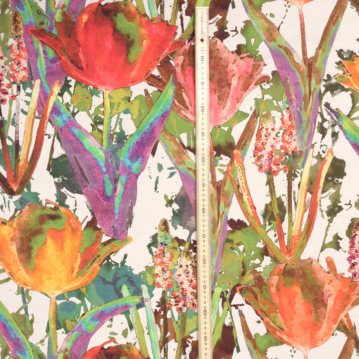 Chess Designs Tulips Spice Floral Fabric