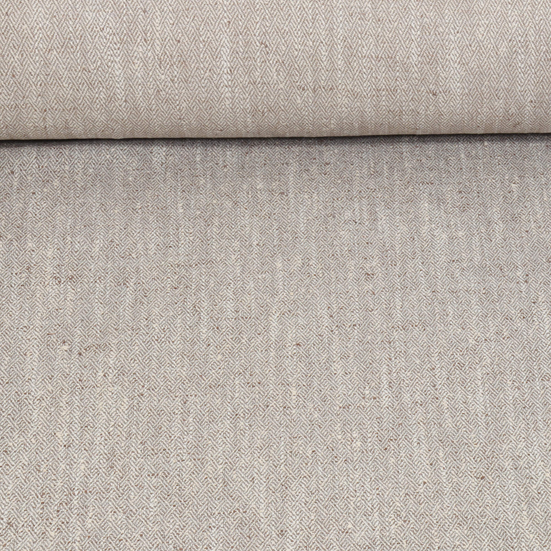 Voyage Jedburgh Herringbone Mushroom FR Fabric