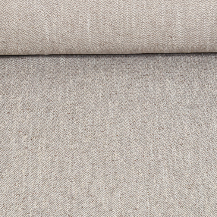Voyage Jedburgh Herringbone Mushroom FR Fabric