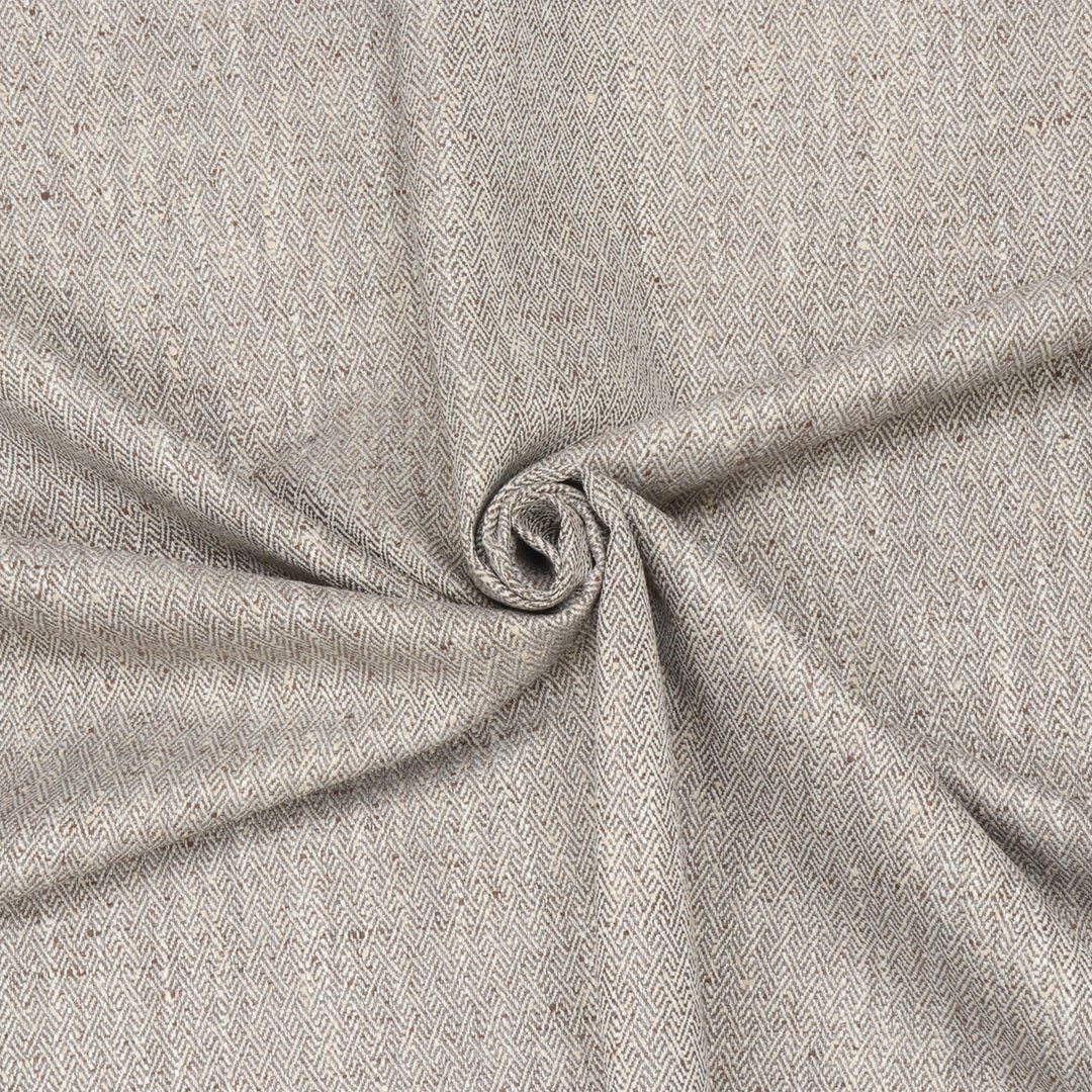 Voyage Jedburgh Herringbone Mushroom FR Fabric