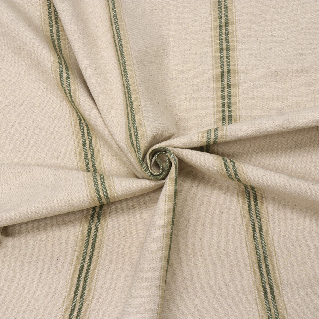 Donan Stripe Green Fabric