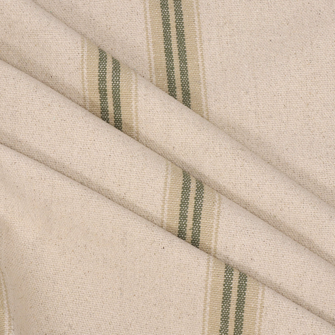 Donan Stripe Green Fabric