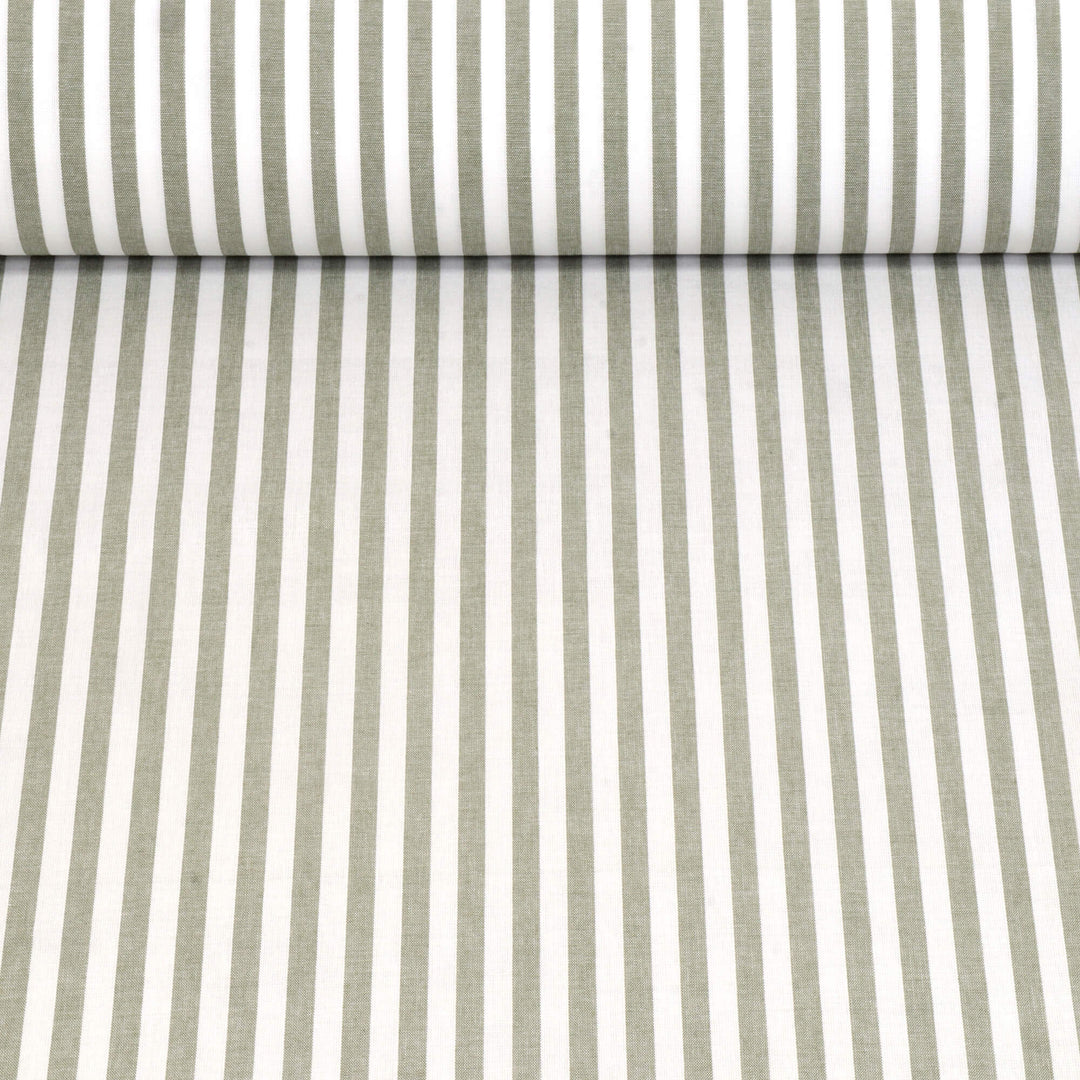 Studio Stripe Khaki Green Fabric