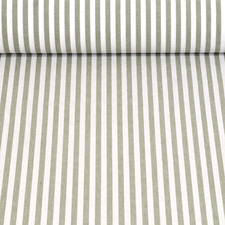 Studio Stripe Khaki Green Fabric