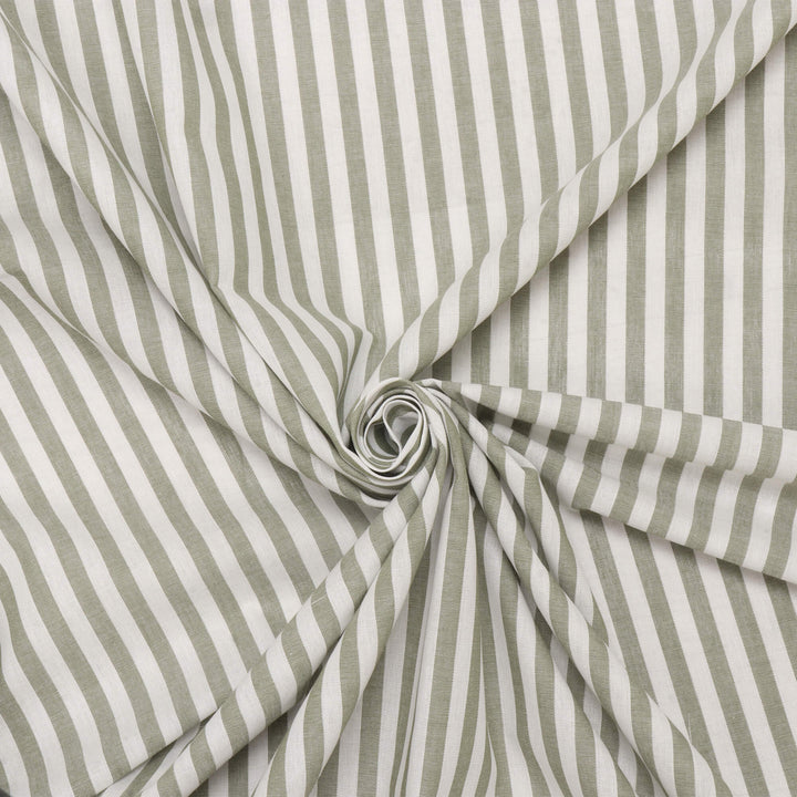 Studio Stripe Khaki Green Fabric