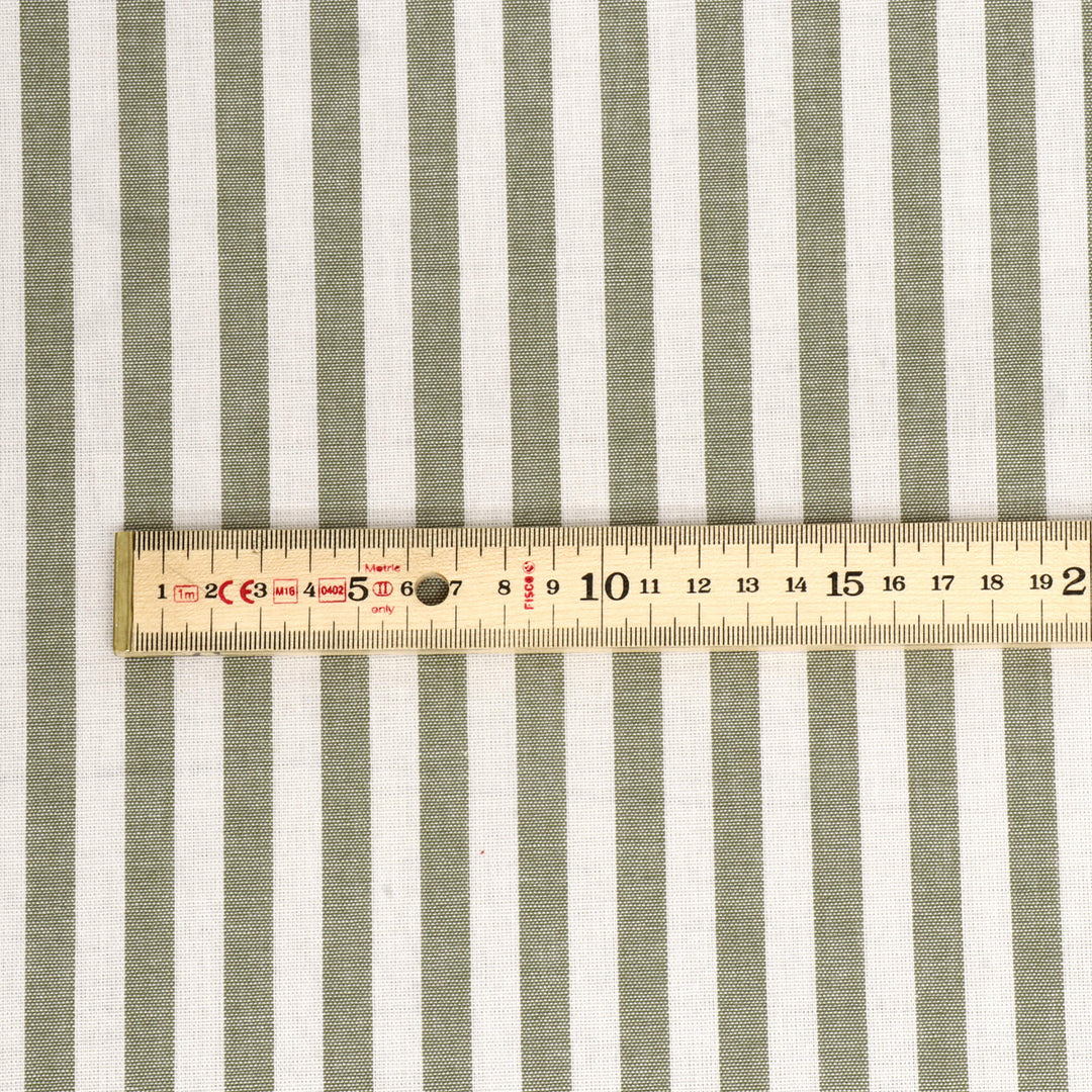 Studio Stripe Khaki Green Fabric