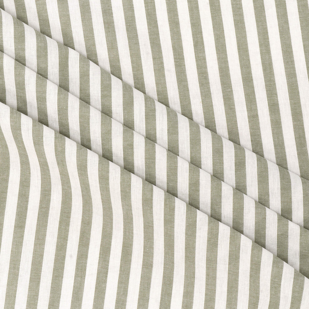 Studio Stripe Khaki Green Fabric