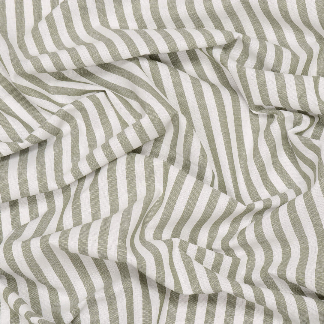 Studio Stripe Khaki Green Fabric