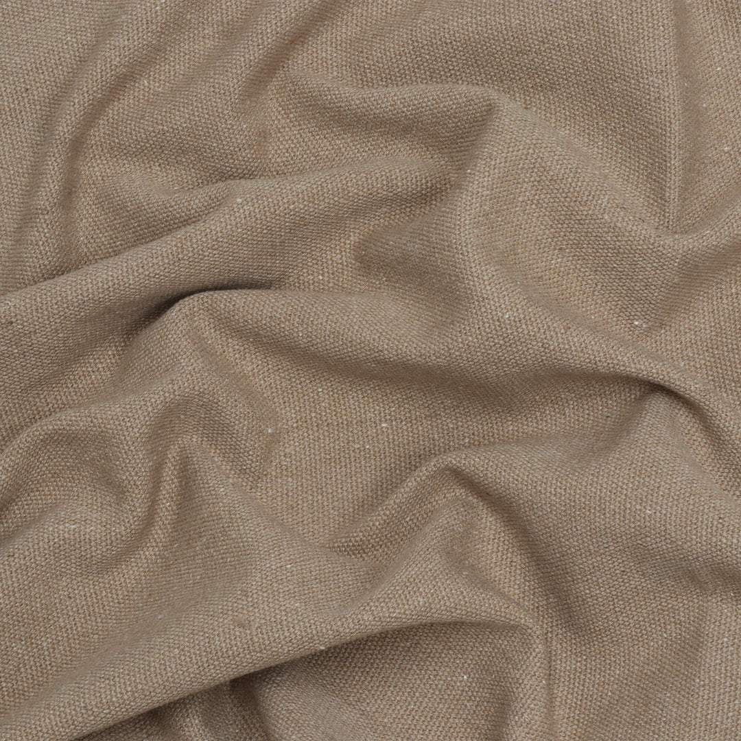 Denver Plain 100% Mixed Fibres Tan Fabric