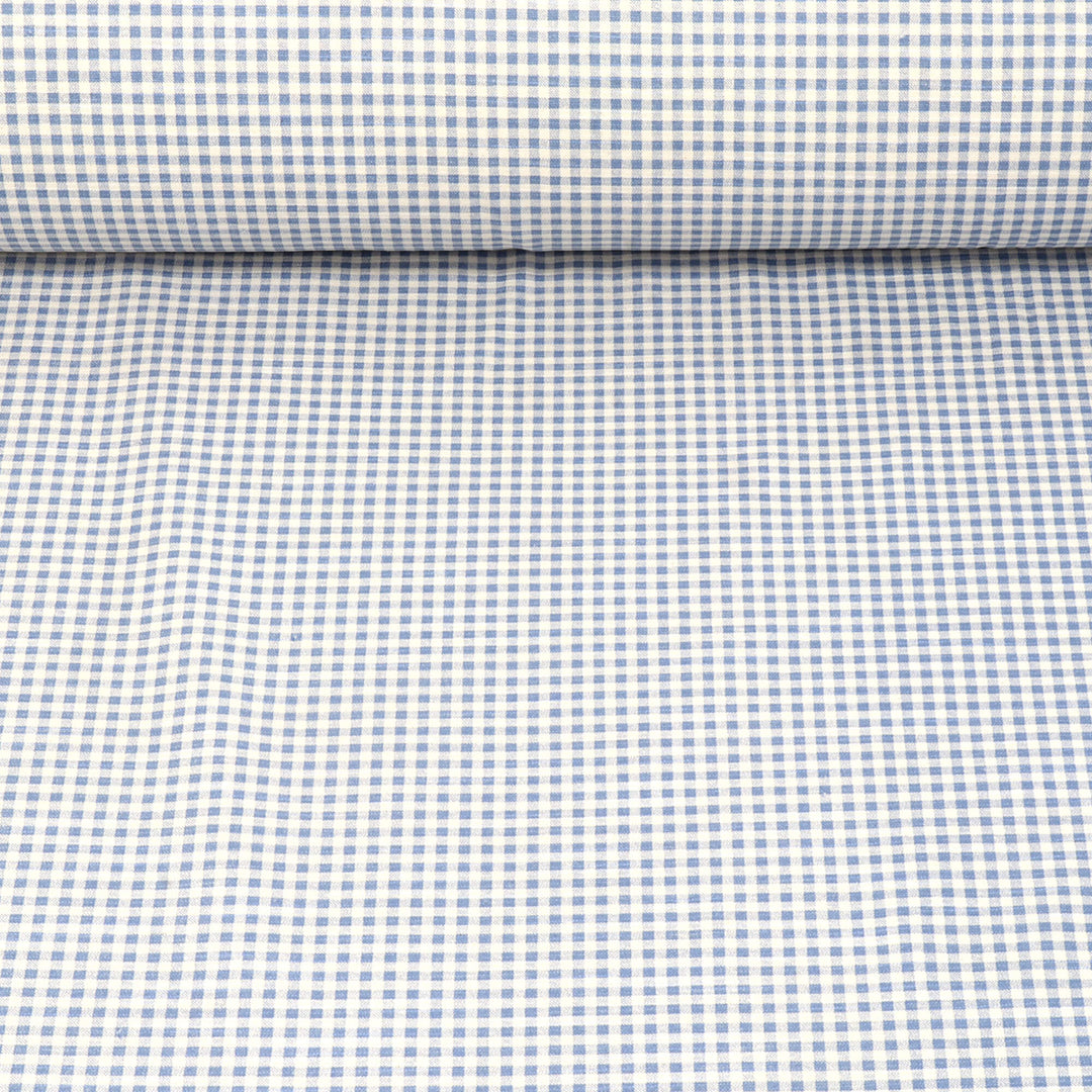 Amberley Mini Gingham Blue Double Width Fabric