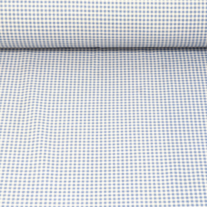 Amberley Mini Gingham Blue Double Width Fabric