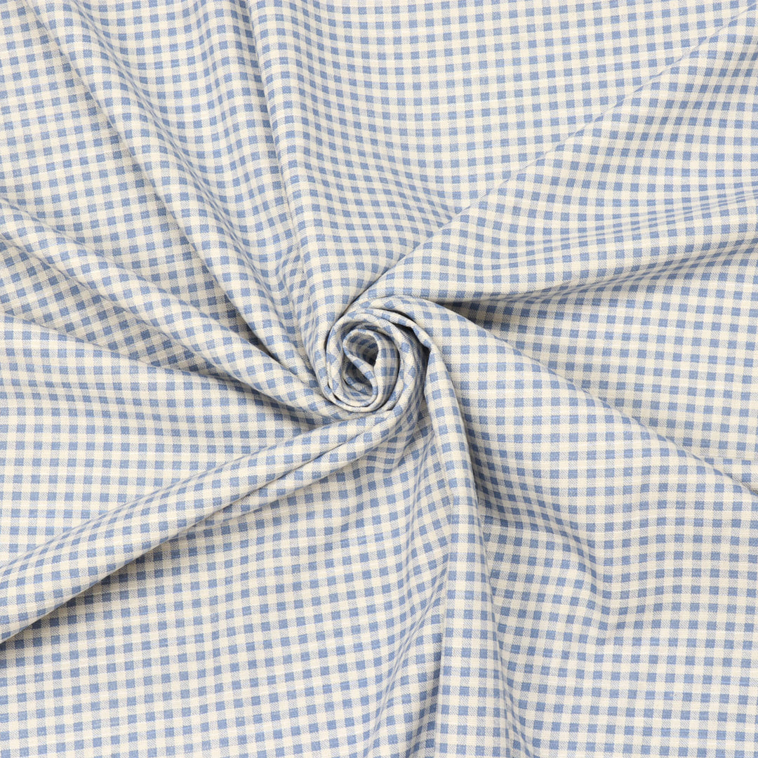 Amberley Mini Gingham Blue Double Width Fabric