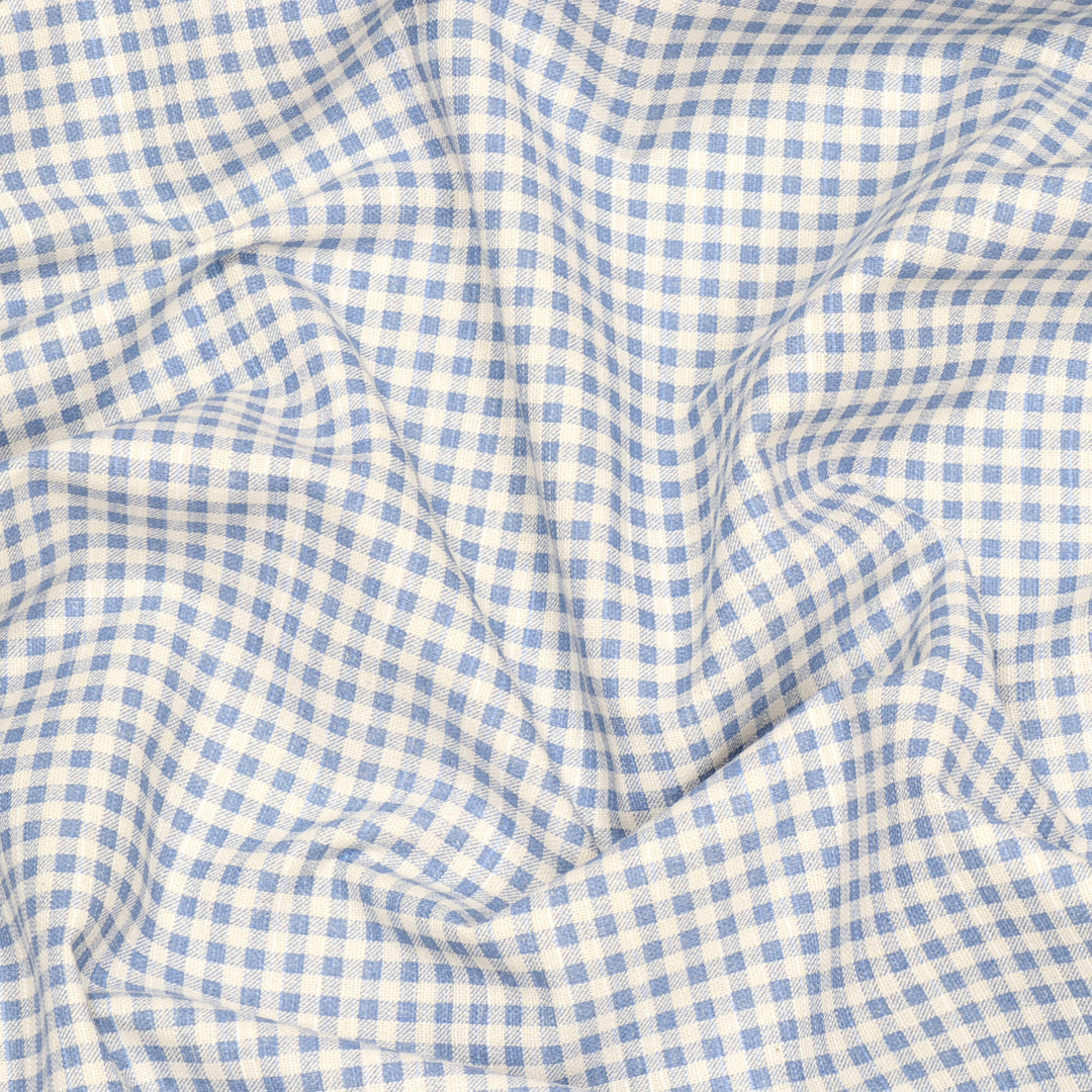 Amberley Mini Gingham Blue Double Width Fabric