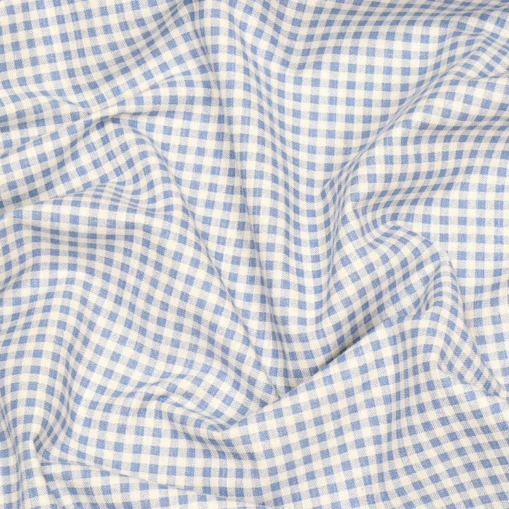 Amberley Mini Gingham Blue Double Width Fabric