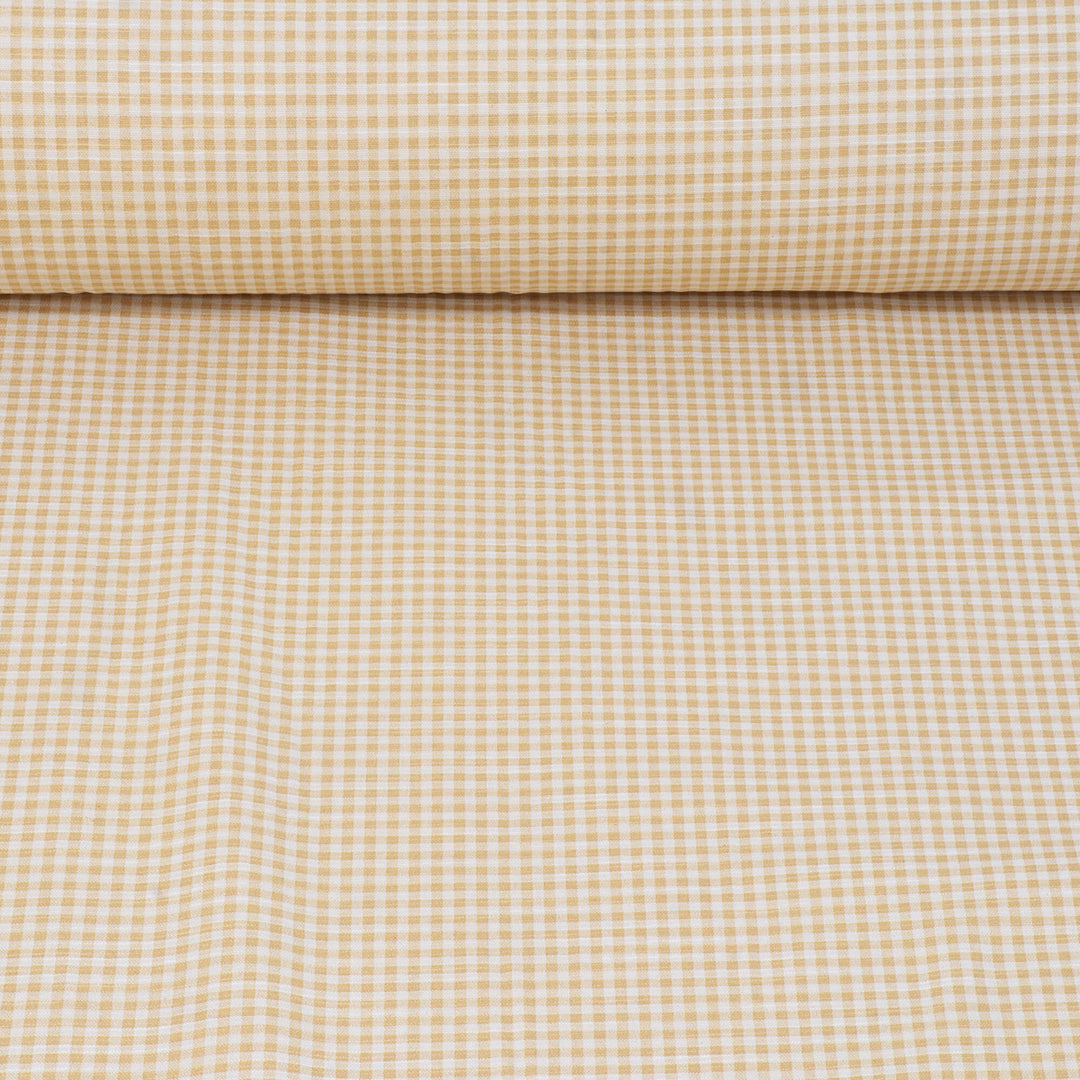 Amberley Mini Gingham Yellow Double Width Fabric