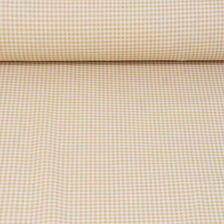 Amberley Mini Gingham Yellow Double Width Fabric