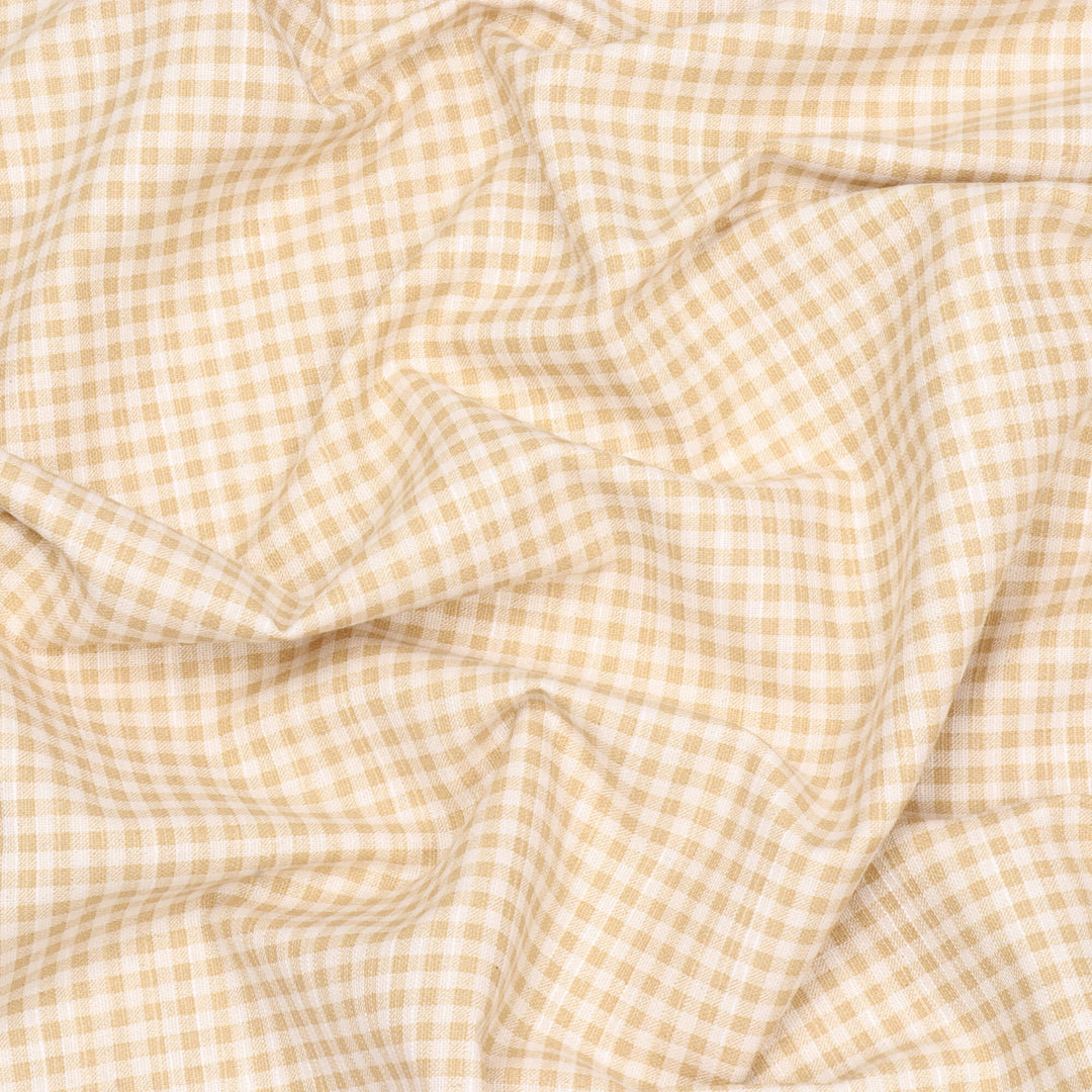 Amberley Mini Gingham Yellow Double Width Fabric