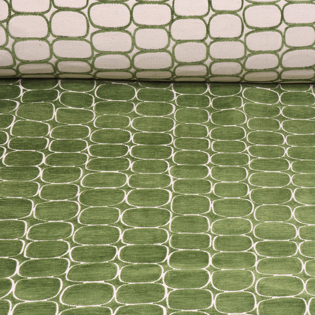 Clearance Burbank Green Jacquard Fabric