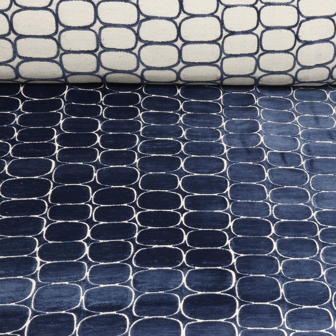 Clearance Burbank Blue Jacquard Fabric