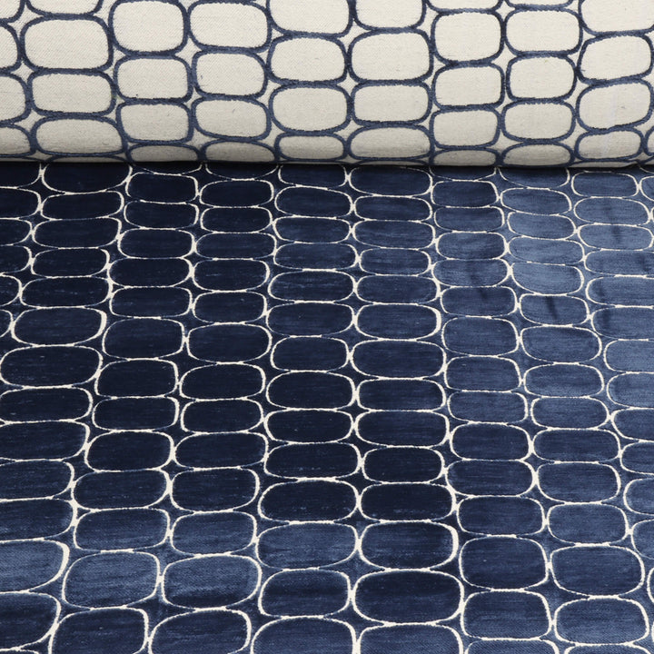 Clearance Burbank Blue Jacquard Fabric