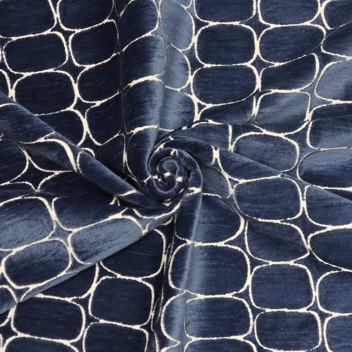 Clearance Burbank Blue Jacquard Fabric