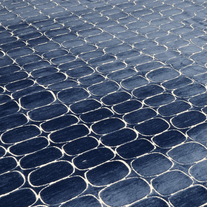 Clearance Burbank Blue Jacquard Fabric