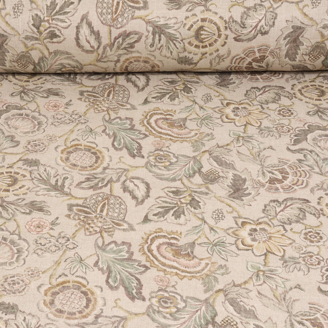 Ariana Floral Rosewood Double Width Fabric