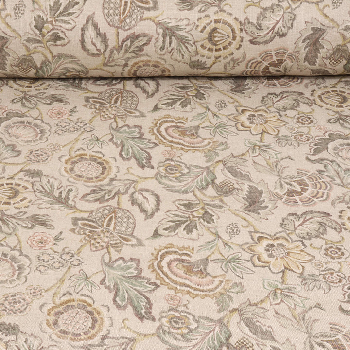 Ariana Floral Rosewood Double Width Fabric