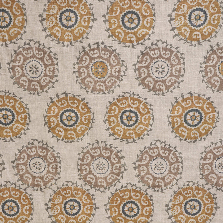 Dhala Suzani Saffron Double Width Fabric