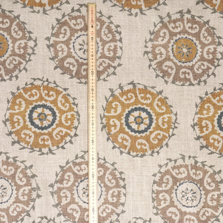 Dhala Suzani Saffron Double Width Fabric