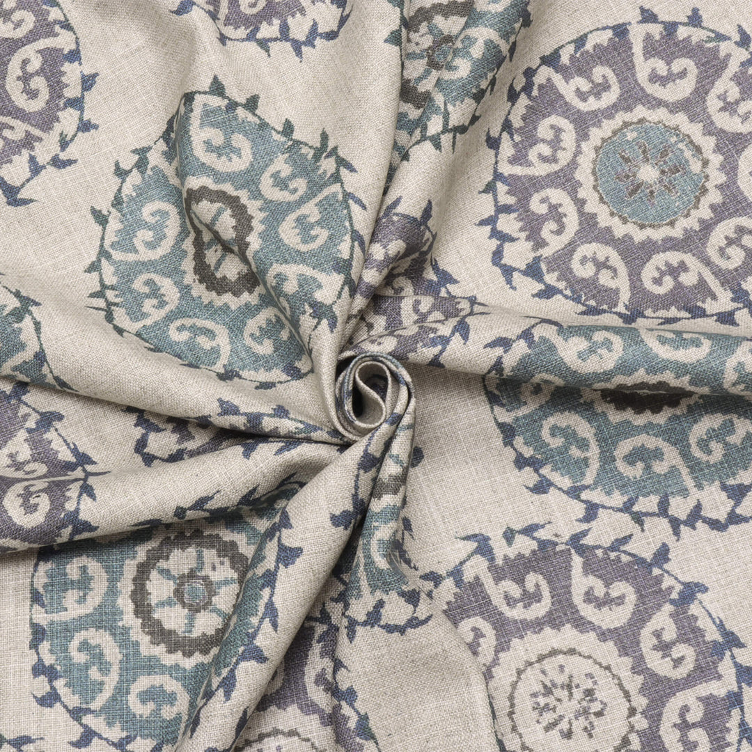 Dhala Suzani Azure Double Width Fabric