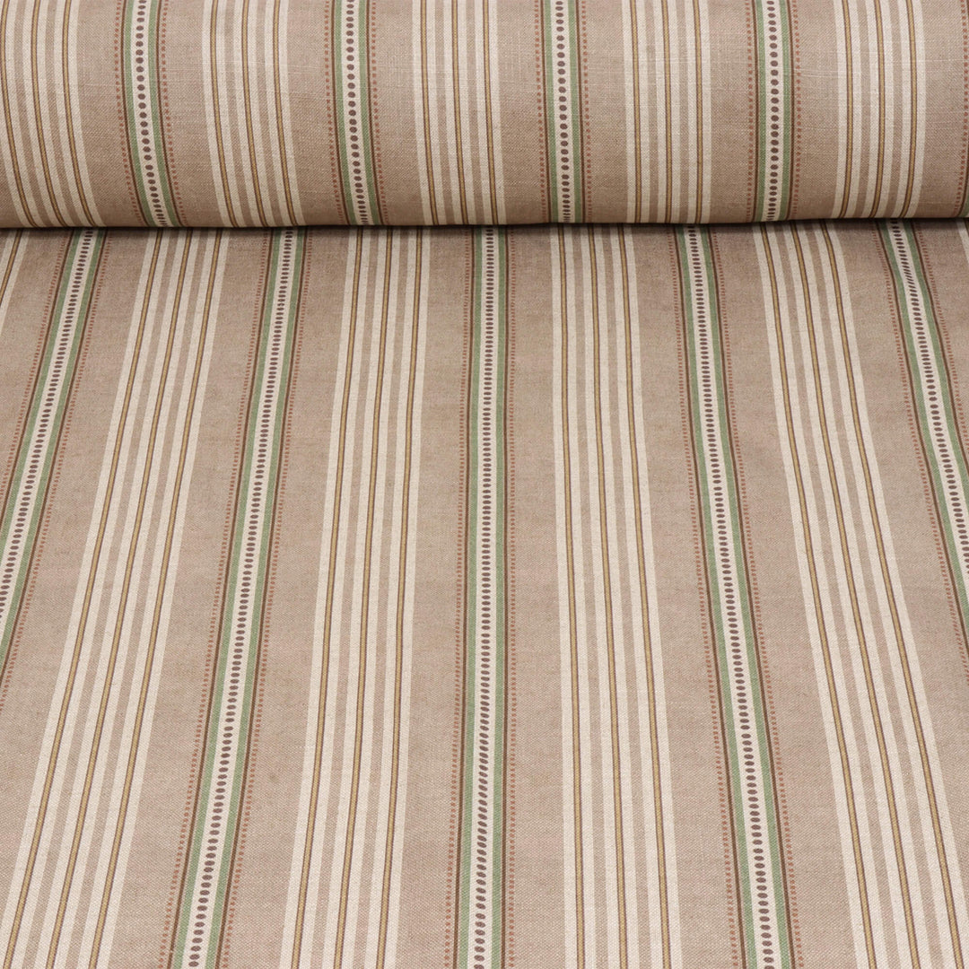 Ashbury Stripe Taupe Double Width Fabric