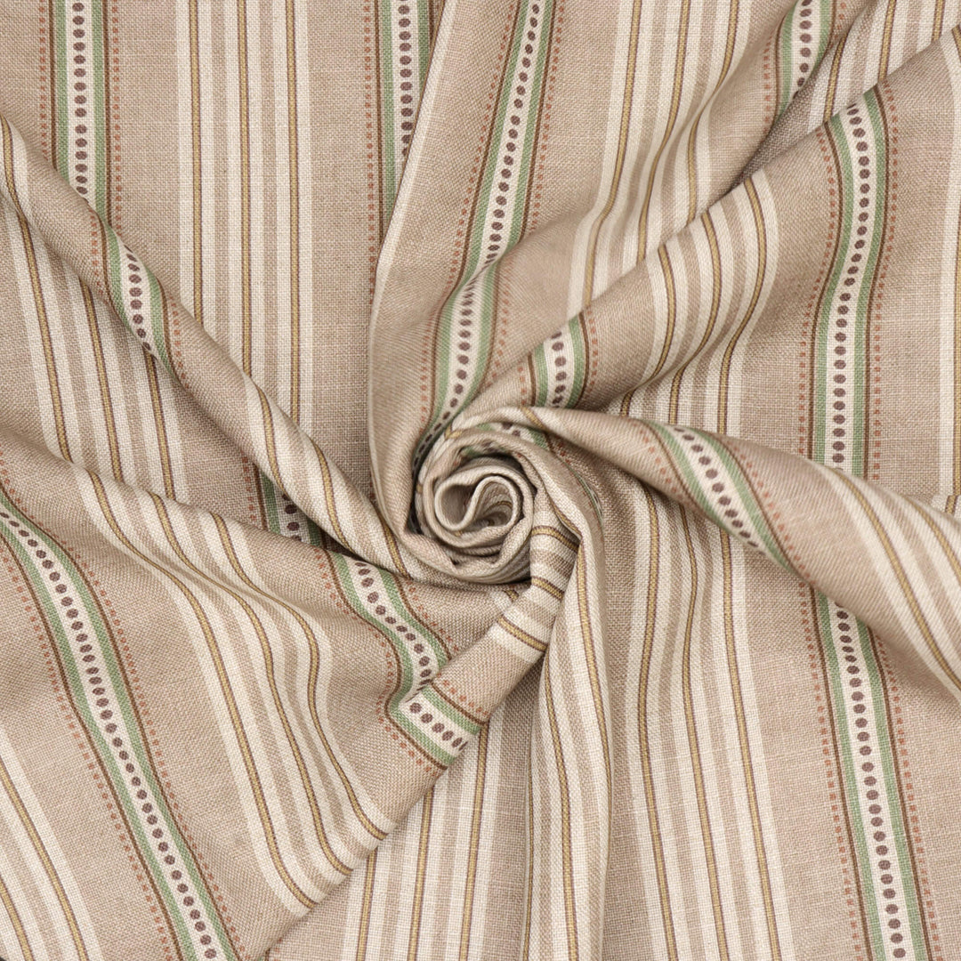 Ashbury Stripe Taupe Double Width Fabric