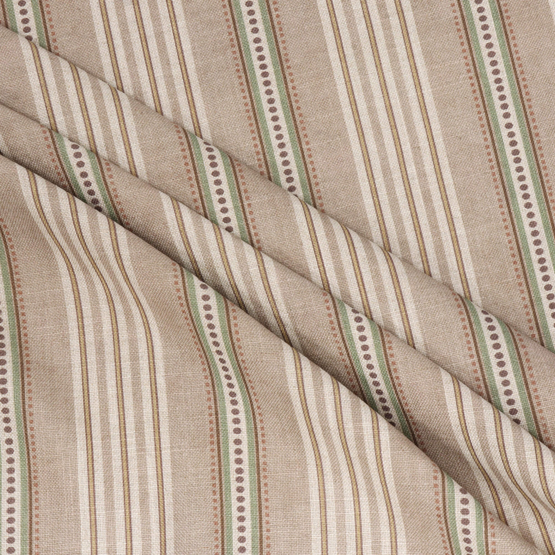 Ashbury Stripe Taupe Double Width Fabric