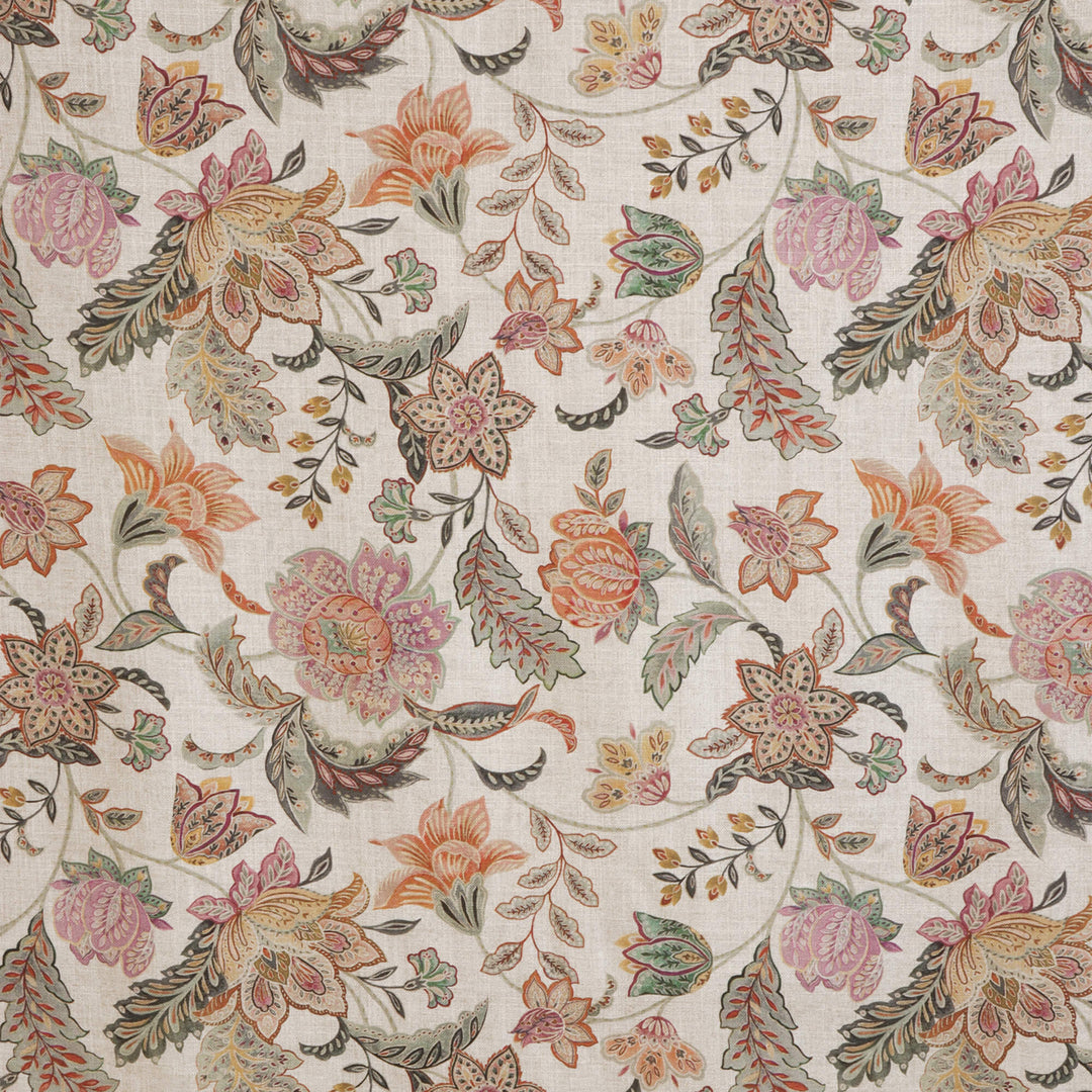 Ashbury Floral Seagrass/Plum Double Width Fabric